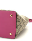 GG Supreme Monogram Linea A Foldover Tote Beige Hibiscus Red New Rosette