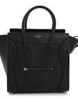 Drummed Calfskin Micro Luggage Black