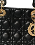 Lambskin Cannage Medium Lady D1OR Black