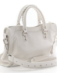 Agneau Arena Silver Hardware Small Le City Optic White