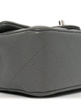 Caviar Quilted Mini Rectangular Flap Grey