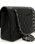 Caviar Quilted Medium Double Flap Black