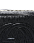 Pebbled Calfskin Small Soho Disco Bag Black