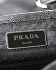 Nylon Vela Saffiano Small Cinch Backpack Black