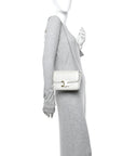 Shiny Calfskin Teen Triomphe Chalk