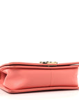 Lambskin Quilted Medium Boy Flap Coral