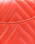 Lambskin Chevron Quilted Mini Rectangular Flap Red