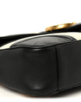 Calfskin Matelasse Medium GG Marmont Shoulder Bag Black White