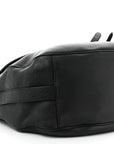 Grained Calfskin Saddle Soft Bag Black