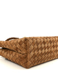 Suede Intrecciato Small Andiamo Shoulder Bag Amber