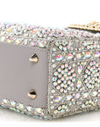 Calfskin Satin Celestial Bead Embroidery Embroidered Small Lady D1OR Grey Multicolor