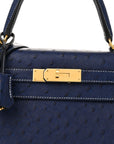 Ostrich Horseshoe Kelly Sellier 28 Bleu Iris