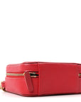 Caviar Quilted Filigree Vanity Clutch With Chain Red
