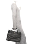 Caviar Medium Cerf Executive Shopper Tote Black