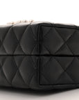 Lambskin Quilted Pearl CC Vanity Case Black