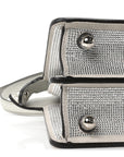 Iridescent Crystal Vitello Laminato Suede FF Petite Peekaboo I SEE U Satchel Cappuccino