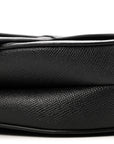 Grained Calfskin Saddle Bag With Strap Black