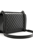 Caviar Quilted New Medium Boy Flap So Black