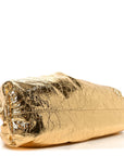 Metallic Crinkled Lambskin The Pouch Oversized Clutch Oro