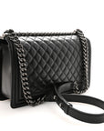 Lambskin Quilted New Medium Boy Flap Black