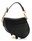 Grained Calfskin Mini Saddle Bag Black