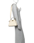 Vitello Seta Suede FF Mini Peekaboo Iconic Satchel Uovo Sigaro Marrone