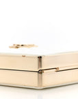 Patent Calfskin Boy Minaudiere White