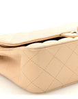 Caviar Quilted Medium Double Flap Beige Clair