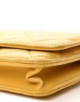 Lambskin Quilted Wallet On Chain WOC Yellow