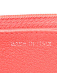 Grained Calfskin Quilted CC Box Wallet On Chain WOC Red