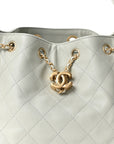 Caviar Quilted Small CHNL 25 Handbag Light Green