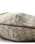 GG Supreme Monogram Web Ophidia Half Moon Hobo Brown