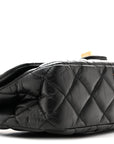 Aged Calfskin Quilted 2.55 Reissue Mini Hanger Flap Black