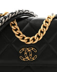 Lambskin Quilted CHNL 19 Wallet On Chain WOC Black