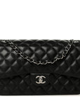 Lambskin Quilted Jumbo Double Flap Black