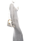 Iridescent Ostrich Capucines Mini White Gold