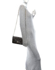 Vitello Soft F is FNDI Bi-Color FF 1974 Embossed Envelope Wallet On Chain with Pouches Maya Black