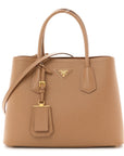 Saffiano Cuir Small Double Bag Caramel