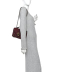 French Calfskin Intrecciato City Knot Bag Burgundy