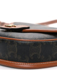 Canvas Calfskin Triomphe Mini Besace Tan