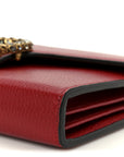 Calfskin Mini Dionysus Chain Wallet Hibiscus Red