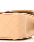 Caviar Quilted Small Double Flap Beige