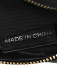 Giant Check Calfskin Small Camera Bag Black