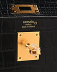 Matte Alligator Kelly Retourne 28 Black