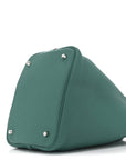 Taurillon Clemence Swift Eclat Picotin Lock 22 MM Vert Verone Bleu De Prusse
