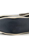 Vintage Effect Calfskin Matelasse Diagonal Super Mini Torchon GG Marmont Shoulder Bag Blue Agata Mystic White