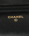 Lambskin Quilted Wallet On Chain WOC Black