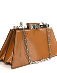 Patent Peekaboo Cut Caramello