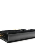 Velvet Tri-Quilt Monogram Medium College Bag Black