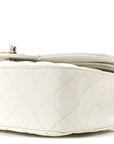 Caviar Quilted Medium Double Flap White